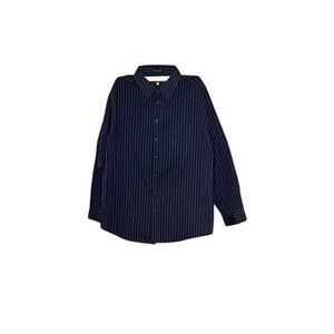 Beverly Hills Polo Club Black Striped Dress Shirt